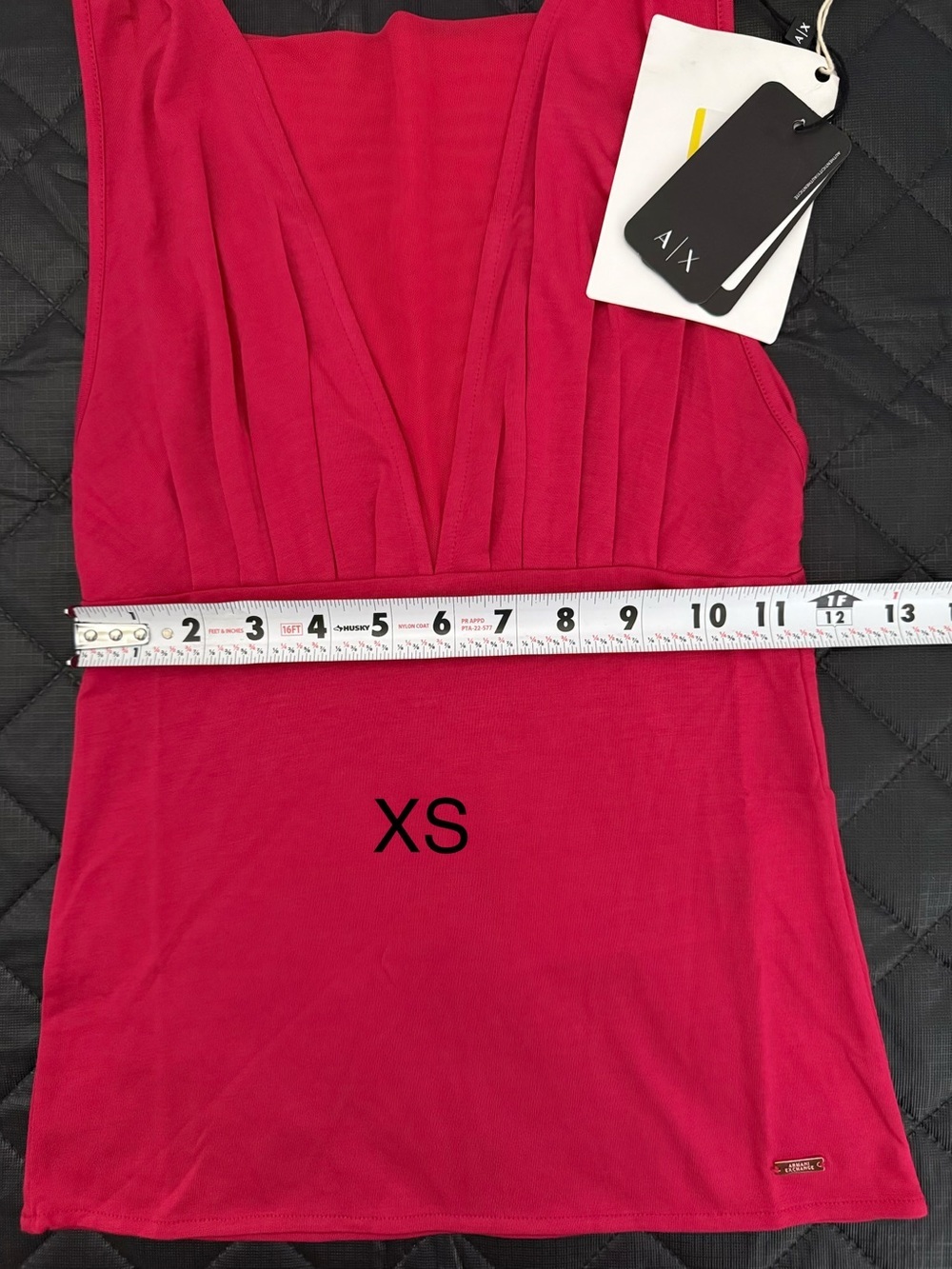 Armani Exchange A|X Red Liquorice Sleeveless V-Neck Top - Picture 8 of 10